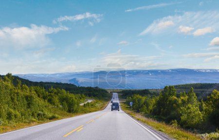 Photo for Norwegian summer secondary road (not far from Dombas, Norge) - Royalty Free Image