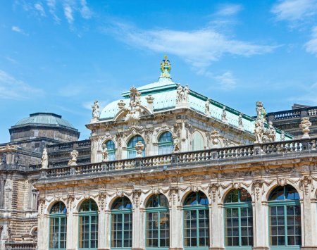 Fragment of Zwinger palace (today is a museum complex) in Dresden, Germany. Build from 1710 to 1728. Architect Matthaus Daniel Poppelmann.
