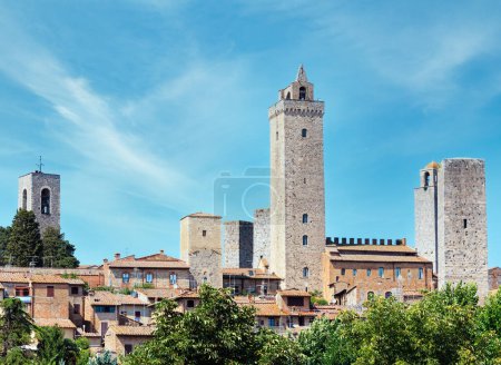 Eté San Gimignano village médiéval italien, patrimoine mondial de l'UNESCO, province de Sienne, Toscane, Italie
.
