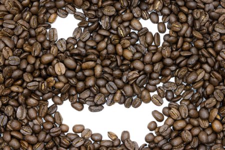 Photo for Close up of smiling a bunch of roasted coffee beans as a background - Royalty Free Image