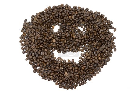 Photo for Close up of smiling a bunch of roasted coffee beans as a background - Royalty Free Image