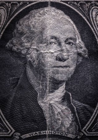 Foto de Macro imagen de un billete de un dólar como un conept - Imagen libre de derechos