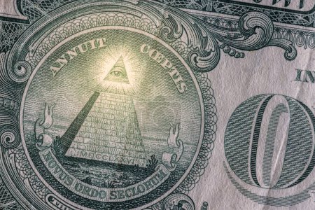 Foto de Macro imagen de un billete de un dólar con brillo suave como un conept - Imagen libre de derechos
