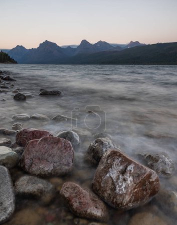 Photo for Beautiful afternoon mountain views from Lake McDonald in Glacier National Park, Montana. - Royalty Free Image