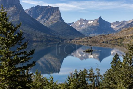 Photo for Beautiful afternoon in Glacier National Park with a greta view of Goose Island and St Mary lake - Royalty Free Image