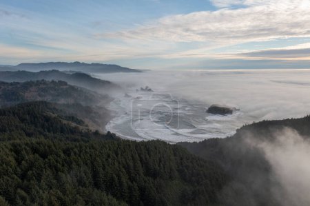 Photo for Elevated view of Myers Creek Beach inOregon with afternoon fog rolling in. - Royalty Free Image