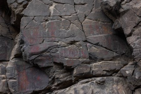 Foto de Petroglifos dibujados por los nativos americanos que vivían en el este de Oregón hace cientos de años. - Imagen libre de derechos