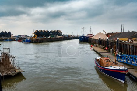 Photo for Whitstable harbour on the north coast of Kent - Royalty Free Image