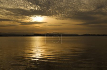 Cantabria, Bay of Santander, evening light seen from the water level