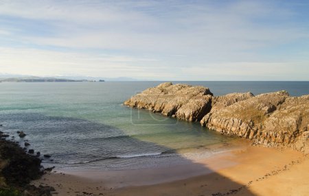 Photo for Coastal part of Cantabria in the north of Spain, Costa Quebrada, ie the Broken Coast, area around Playa de Somocuevas beach - Royalty Free Image