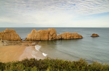 Küstenabschnitt Kantabriens im Norden Spaniens, erodierte Costa Quebrada, d.h. die zerbrochene Küste