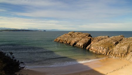 Photo for Coastal part of Cantabria in the north of Spain, Costa Quebrada, ie the Broken Coast, area around Playa de Somocuevas beach - Royalty Free Image