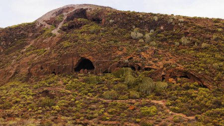Gran Canaria, Telde municipalité, complexe d'habitations rupestres autochtones Poblado de las Cuevas del Calasio