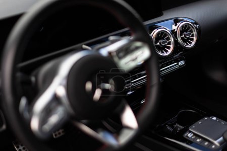 Photo for Luxury modern car Interior. Detail of sporty modern vehicle interior. - Royalty Free Image