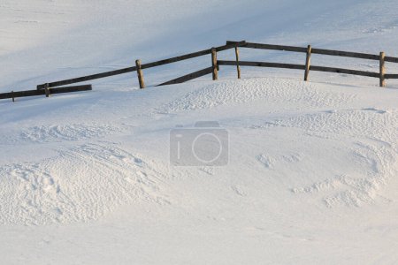 Téléchargez les photos : Jour d'hiver enneigé paysage pittoresque avec des gouttes de neige - en image libre de droit