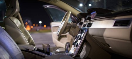 Modern car interior (shallow DOF - selective focus; color toned image)