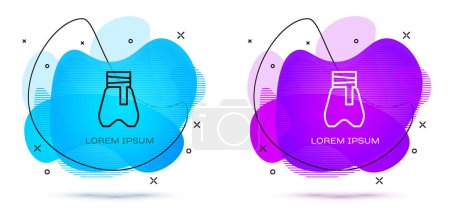 Illustration for Line Cossack pants with a belt icon isolated on white background. Cossack bloomers. Abstract banner with liquid shapes. Vector. - Royalty Free Image