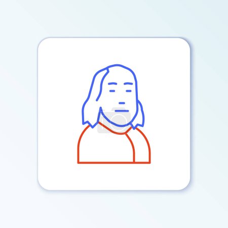 Ilustración de Line Benjamin Franklin icon isolated on white background. Colorful outline concept. Vector - Imagen libre de derechos