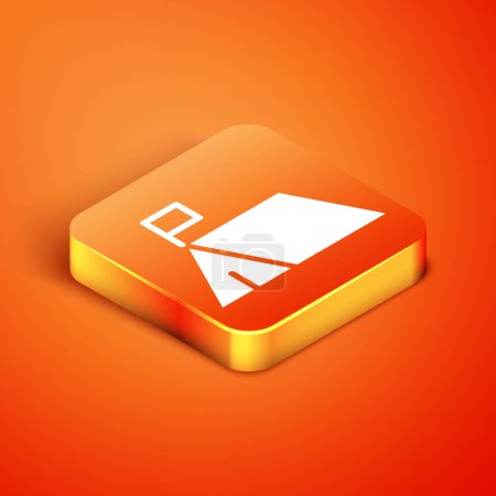 Illustration for Isometric Protest camp icon isolated on orange background. Protesting tent.  Vector. - Royalty Free Image