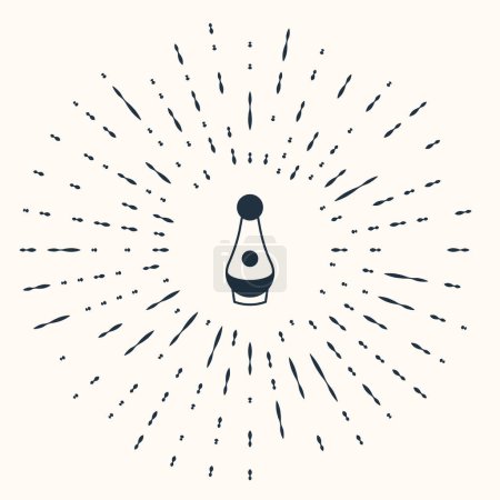 Illustration for Grey Soju bottle icon isolated on beige background. Korean rice vodka. Abstract circle random dots. Vector - Royalty Free Image