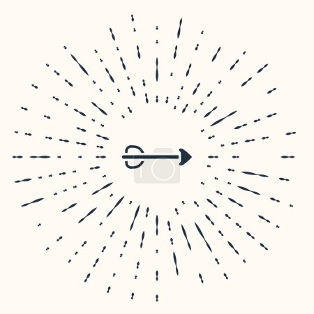 Ilustración de Icono de Flecha Gris aislado sobre fondo beige. Puntos aleatorios de círculo abstracto. Vector - Imagen libre de derechos