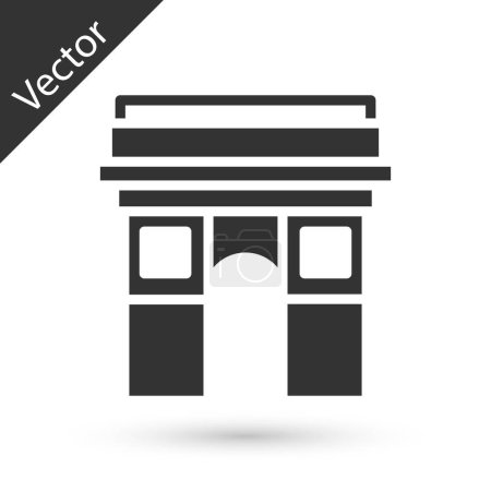 Illustration for Grey Triumphal Arch icon isolated on white background. Landmark of Paris, France. Vector. - Royalty Free Image