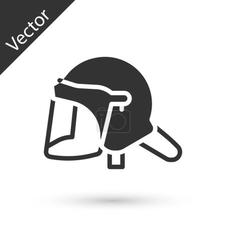 Illustration for Grey Police helmet icon isolated on white background. Military helmet. Vector. - Royalty Free Image
