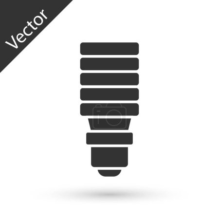 Illustration for Grey LED light bulb icon isolated on white background. Economical LED illuminated lightbulb. Save energy lamp. Vector. - Royalty Free Image