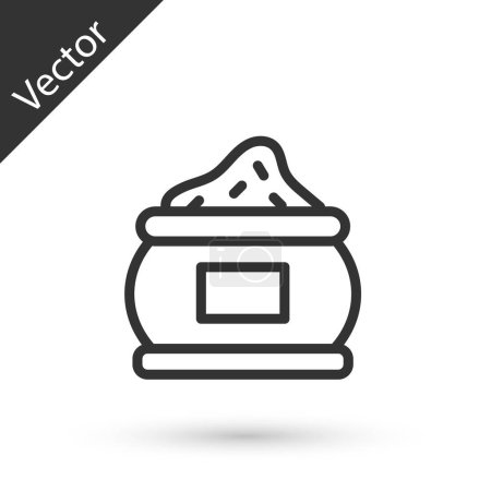 Illustration for Grey line Indian spice icon isolated on white background. Vector. - Royalty Free Image
