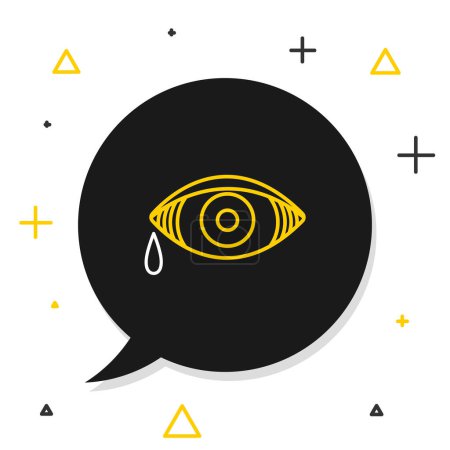 Illustration for Line Reddish eye due to viral, bacterial or allergic conjunctivitis icon isolated on white background. Colorful outline concept. Vector - Royalty Free Image