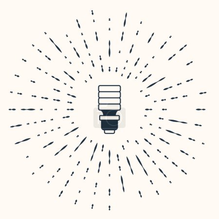 Illustration for Grey LED light bulb icon isolated on beige background. Economical LED illuminated lightbulb. Save energy lamp. Abstract circle random dots. Vector - Royalty Free Image