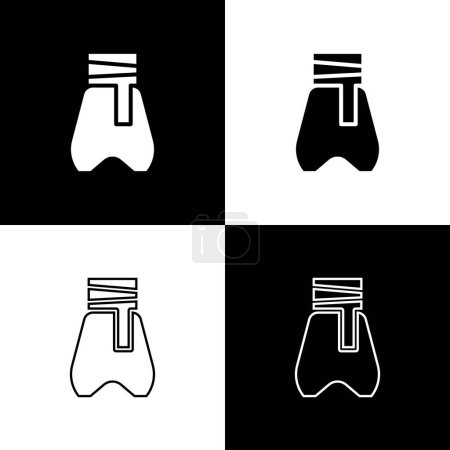 Illustration for Set Cossack pants with a belt icon isolated on black and white background. Cossack bloomers. Vector. - Royalty Free Image