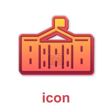 Illustration for Gold United States Capitol Congress icon isolated on white background. Washington DC, USA.  Vector - Royalty Free Image