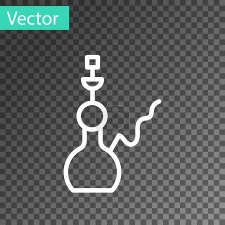 Illustration for White line Hookah icon isolated on transparent background.  Vector. - Royalty Free Image