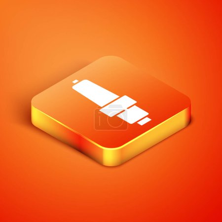 Isometric Car spark plug icon isolated on orange background. Car electric candle.  Vector.