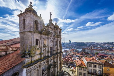 Facade of Igreja dos Grilos church and convent in Porto city, Portugal