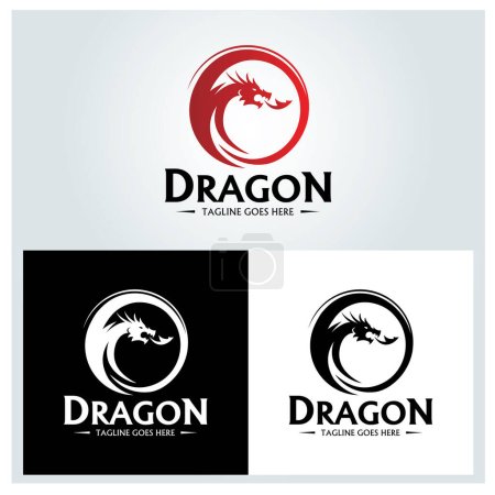 Photo for Dragon logo design template. Vector illustration - Royalty Free Image