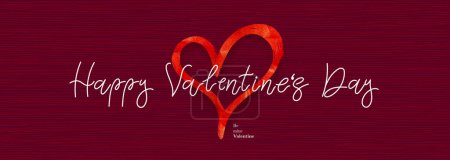 Feliz día de San Valentín. Sé mi Valentine. Carta dibujada a mano para la tarjeta de felicitación del Día de San Valentín. Diseño de tipografía para póster impreso, tarjetas, banner, web. Ilustración vectorial aislada sobre fondo rojo.