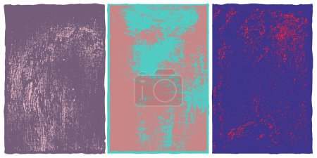 Ilustración de Conjunto de texturas de impresión de lino erosionadas y ásperas realistas tomadas de escaneos de alta resolución. Texturas de tinta de tipografía vectorial. Sendero compuesto y caminos optimizados. Paquete de pinceladas texturizadas de alta calidad. - Imagen libre de derechos