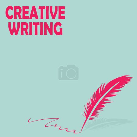 Ilustración de Escritura creativa, cuentacuentos, diseño gráfico estudio símbolo vector pluma símbolo - Imagen libre de derechos
