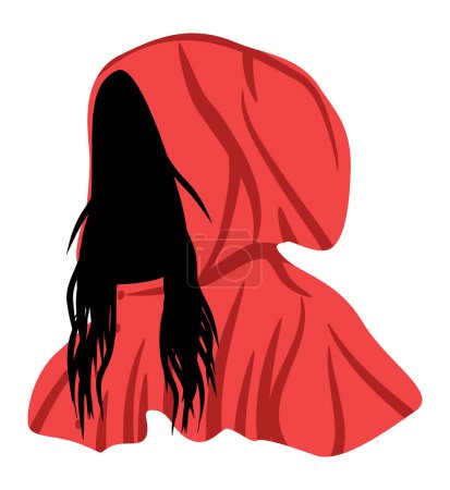 Illustration for Hacker person hacking computer system avatar in mask and pullover. unrecognizable incognito male sit in hood vector - Royalty Free Image