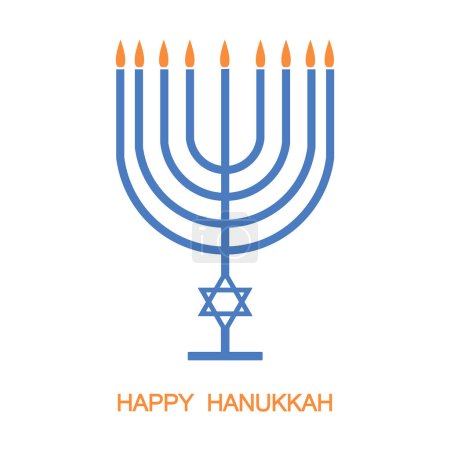 Happy Hanukkah, Jewish Festival of Lights scene with people, happy families with children