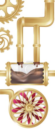 Chocolate factory elements of mechanisms and candies 5. Vector illustration