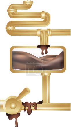 Elementos de fábrica de chocolate de mecanismos y caramelos 11. Ilustración vectorial