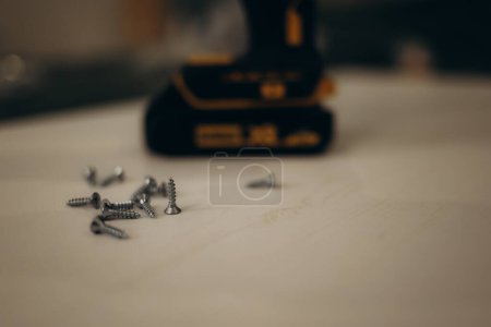 Photo for Bolts nuts screw washer zinc heap chrome - Royalty Free Image