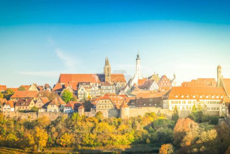 Téléchargez les photos : Vue panoramique sur Rothenburg ob der Tauber, Allemagne - en image libre de droit
