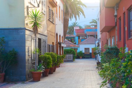 cosy street in Puerto de la Cruz, Tenerife Spain