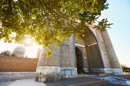 Historical old building of Bibi Khanum Mosque in Samarkand, Uzbekistan.