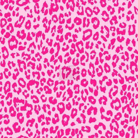 Téléchargez les illustrations : Motif créatif vectoriel léopard sans couture en couleur rose - en licence libre de droit