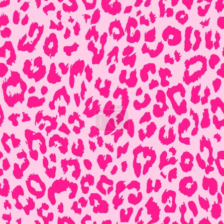 Téléchargez les illustrations : Motif créatif vectoriel léopard sans couture en couleur rose - en licence libre de droit